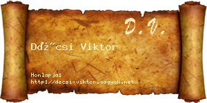 Décsi Viktor névjegykártya