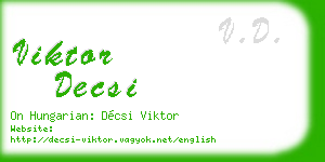 viktor decsi business card